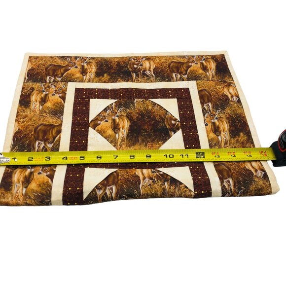 Quilted Wall Hanging Buck & Doe Deer Rustic Wildlife Decor Cabin LodCore Homemad - Picture 10 of 10